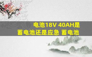 电池18V 40AH是蓄电池还是应急 蓄电池